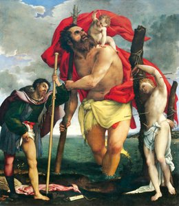 Saint Christophe entre les Saints Roch et Sébastien