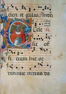 Initiale enluminée avec la figure de Saint Jérôme (Corale 5, c. 138), pour le livre de chœur 5 de Santa Maria degli Angeli