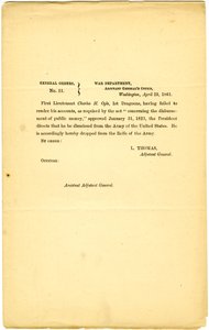 Ordres généraux, No. 11, Département de la Guerre, Bureau de l