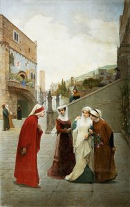 La rencontre de Dante et Béatrice