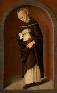 Saint Bernardino de Sienne, dans une niche sculptée