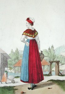 Costume traditionnel de Lisieux, gravé par Gatine c.1820