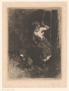 Femme puisant de l