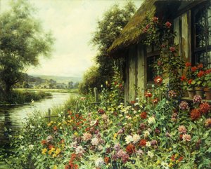 Fleurs en Fleurs Devant un Cottage