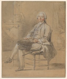 Homme assis tenant une tabatière, vers 1750-1760