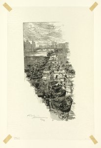 Apple Market, vu du Pont Louis-Philippe, planche sept du Long de la Seine et des Boulevards