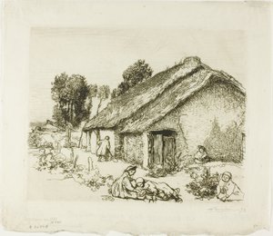 Cottage avec cinq enfants - Louis Auguste Lepère