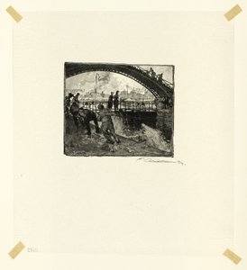 Lock of the Canal Saint-Martin, plate six from Le Long de la Seine et des Boulevards