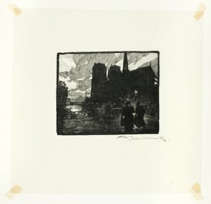 Notre-Dame, Evening, plate eight from Le Long de la Seine et des Boulevards