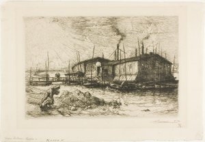 Vieux bateaux de blanchisserie à Grenelle