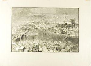 Paris sous la neige, vue de la tour de Saint-Gervais