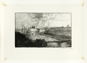 Paris, vu du Pavillon de Flore, planche onze du Long de la Seine et des Boulevards - Louis Auguste Lepère