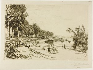 Le chemin vers Billancourt - Louis Auguste Lepère