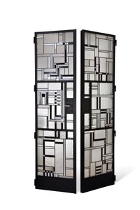 Ensemble de portes, vers 1928 (verre et fer patiné)