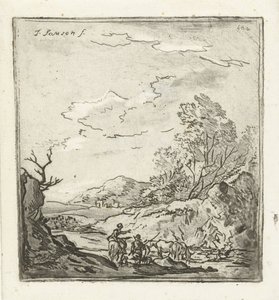 Paysage avec cavalier et berger - Louis Bernard Coclers