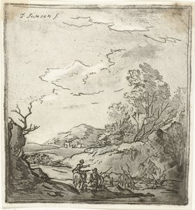 Paysage avec cavalier et berger - Louis Bernard Coclers