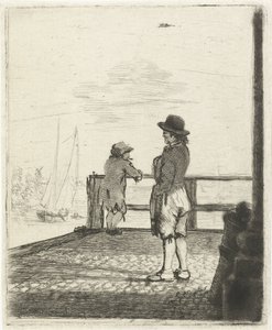 Deux marins attendant dans le port