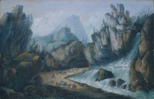 Torrent et cascade dans les Alpes - Louis Bélanger