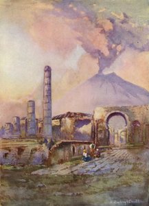 Pompéi, Vésuve au loin - Louis Burleigh Bruhl