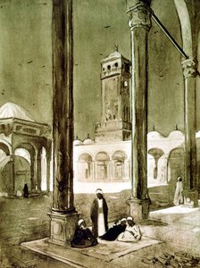 Entrée de la mosquée Muhammad Ali, Le Caire, Égypte, 1928