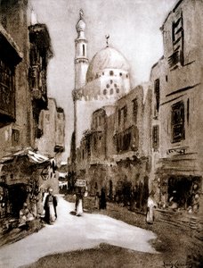 Vieille rue ensoleillée, Le Caire, Égypte, 1928