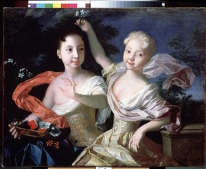 Portrait des grandes duchesses Anna Petrovna et Elisabeth Petrovna