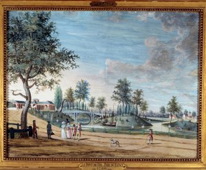 Vue du Pont de Fer dans le Parc du Raincy - Louis Carrogis Carmontelle
