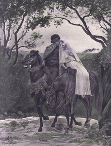 Les fugitifs, illustration du Décaméron de Boccace publiée par Navarre Society dans les années 1930