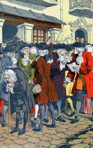 Foule devant la Banque Law - Louis Charles Bombled