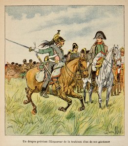 Illustration de Bombled Louis (1862-1927) du comte Emmanuel de Las Cases (1766-1842) : un dragon avertit l