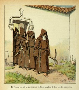 Illustration de Louis Bombled (1862-1927) du livre « Le Mémorial de Sainte-Hélène » par le comte Emmanuel de Las Cases (1766-1842) : Trappistes