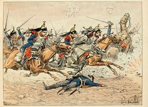 Illustration tirée du livre « Les Héros du Siècle », récits anecdotiques par Dick de Lonlay et illustrée par Louis Bombled (1862-1927)