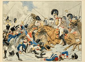Illustration tirée du livre « Les héros du Siècle », récits anecdotiques par Dick de Lonlay et illustrée par Louis Bombled (1862-1927)