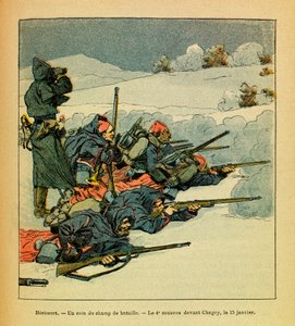 Héricourt, un coin du champ de bataille ; le 4e Zouave avant Chagey le 15 janvier