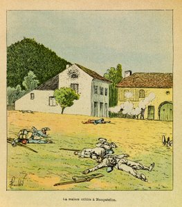 Une maison criblée de balles lors de la bataille de Nompatelize en octobre 1870, Collection privée - Louis Charles Bombled