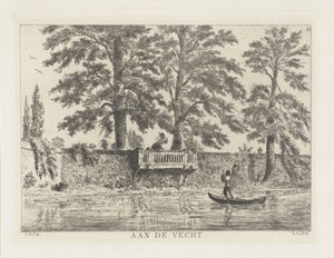 Conversation par-dessus le mur du jardin (À la Vecht) - Louis Charles Hora Siccama