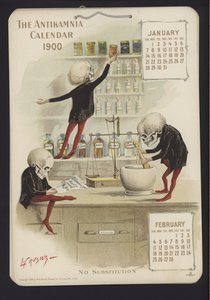 Illustration pour le calendrier Antikamnia, 1900