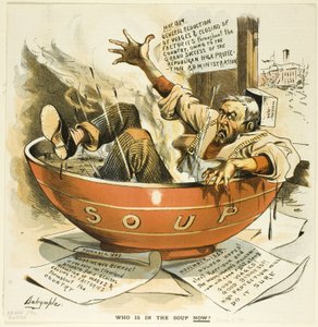 Qui est dans la soupe maintenant, de Puck - Louis Dalrymple