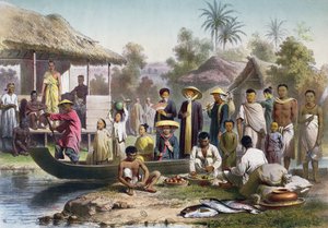 Costume annamite, cambodgien et siamois, redessiné par Janet Lange et gravé par Eugène Ciceri, vers 1870 - Louis Delaporte