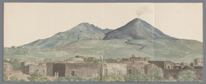 Vésuve vu de Portici avec les coulées de lave de 1777, 1771 et 1731 (Voyage en Italie, en Sicile et à Malte - 1778)