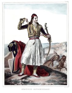 Démétrius Mavromichalis, soldat et patriote grec. dans « Voyage à Athènes et Constantinople, ou collection de portraits grecs et ottomans, vues et costumes, peints sur place d