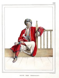 Jeune Grec Thessalien. dans « Voyage à Athènes et Constantinople, ou collection de portraits grecs et ottomans, vues et costumes, peints sur place d