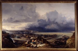 Vue du port de Dieppe en Normandie - Louis Eugene Gabriel Isabey