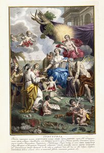 Industrie, frontispice de "Locupletissimi Rerum Naturalium Thesauri Accurata Descriptio", 1734-1765