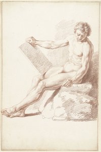 Nu académique assis, en tant que dessinateur - Louis Fabritius Dubourg