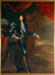 Portrait en pied de Louis XIV (1638 - 1715) jeune en armure