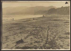 [Littoral avec personnages et voiture] - Louis Fleckenstein