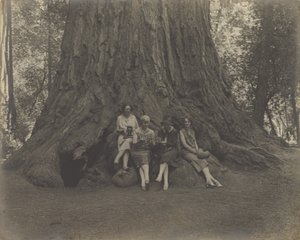 [Des femmes avec des caméras au pied d