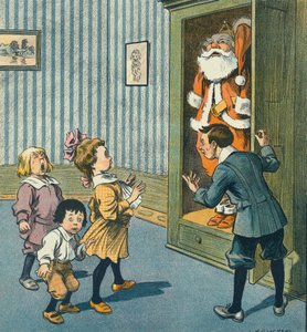 Le Père Noël découvert dans le placard, 20e siècle - Louis Glackens