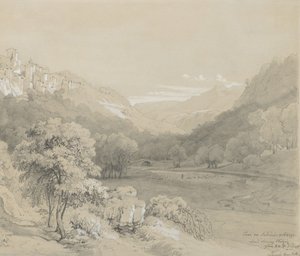 Vue de Cavi dans les collines sabines, 1848